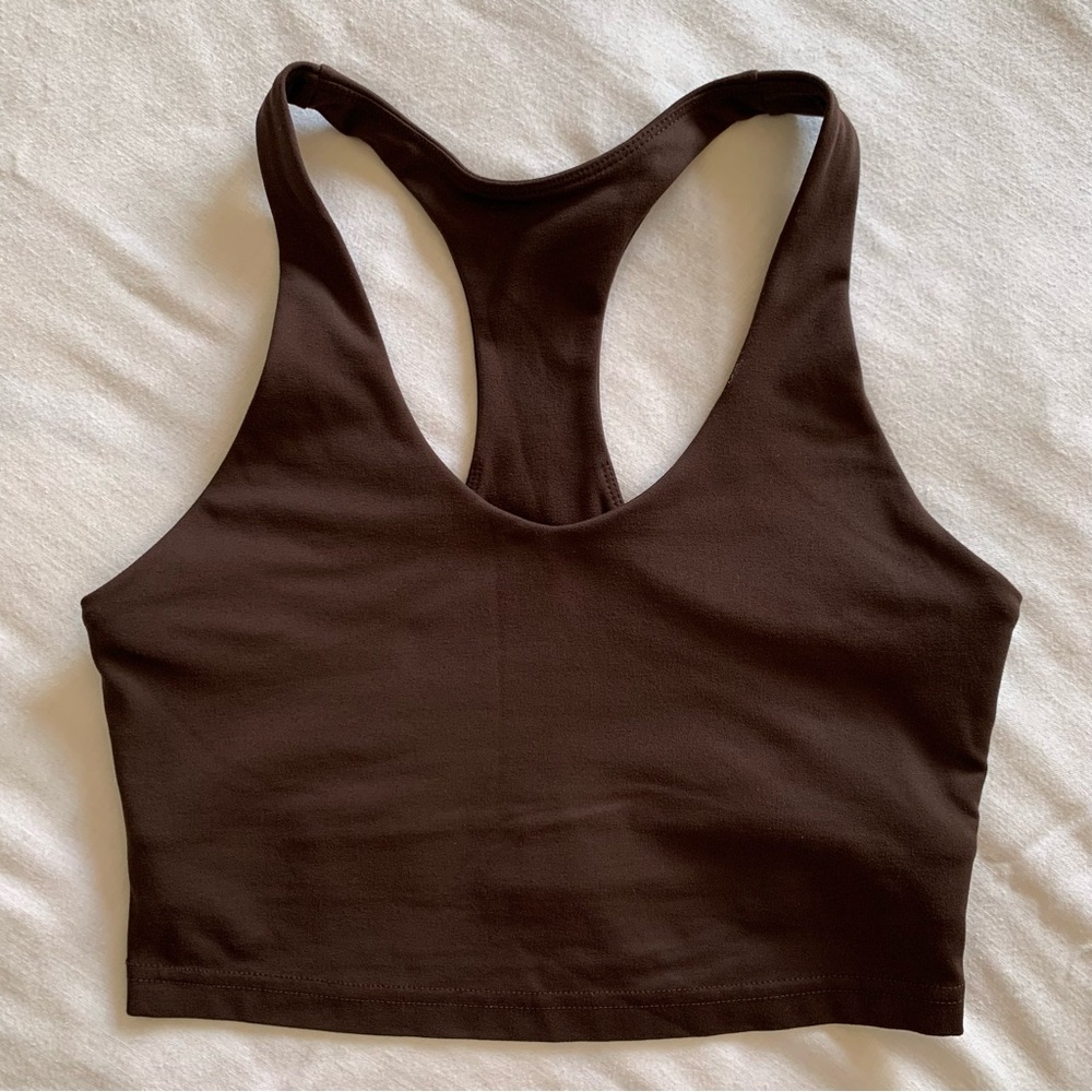 Brown Racerback Crop Tank Top